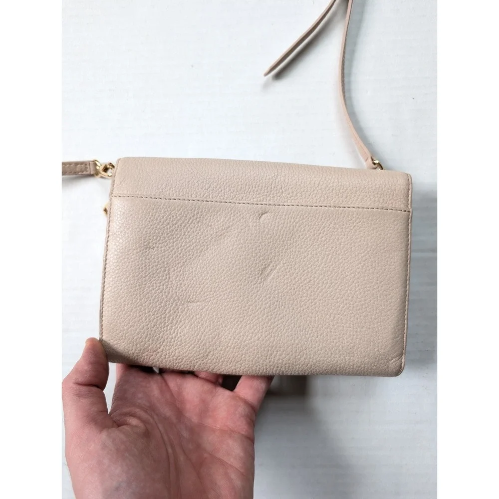 Tory Burch Bombe Flat Wallet Crossbody Pink READ Small‎ Leather